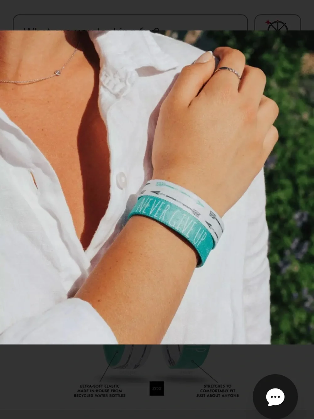 Never Give Up Reversible Bracelet - Mint/Gray